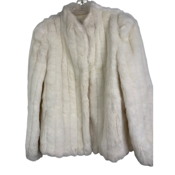 M Womens Vintage White Faux Fur Coat Minclure By Casper Insulated - Picture 7 of 10